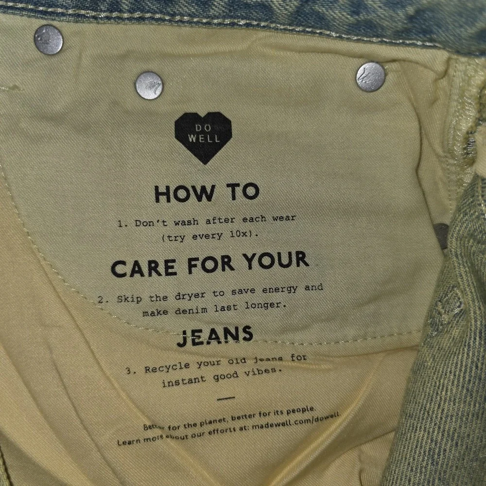Madewell The Dad Jean Pale Daffodil Acid Wash Straight Leg Jeans Size 30 - Picture 6 of 16